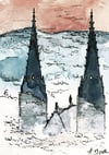 Cathédrale de Clermont-Ferrand sous la brume 